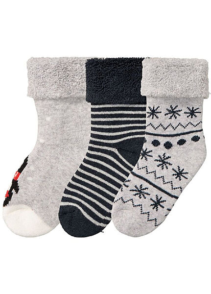 Термо-шкарпетки набір 3 пари махра для хлопчика Lupilu LYCRA 424507 сірий