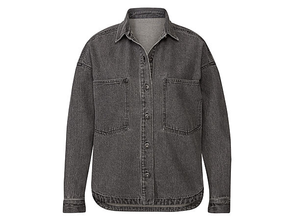 Джинсова куртка -сорочка оверсайз для жінки Esmara LIDL 448801 графітовий