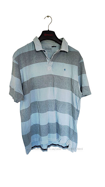 Футболка чоловіча великий розмір батал xxxl 3хl велика блакитна в полоску