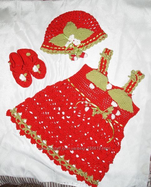 Продам комплект Клубничка для фотосессии на девочку 6-12 мес