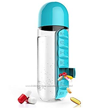 Бутылка для воды с контейнером для таблеток Pill & Vitamin Organizer