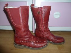 Красные кожаные сапожки Италия