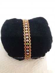 Браслет с разноцветными кристаллами ювелирная бижутерия ХР