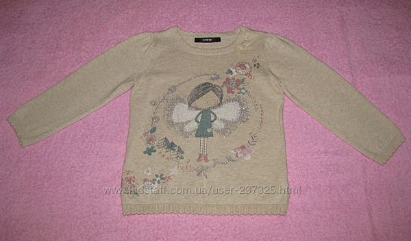 Хлопковый свитер George для девочки на 3-4 года рост 98-104 см