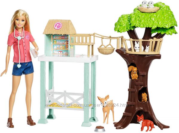Игровой набор с куклой Barbie Центр ухода за животными 