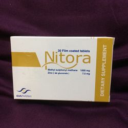 Nitora Нітора Вітаміни для волосся та нігтів сірка МСМ і цинк 30табл Єгипет