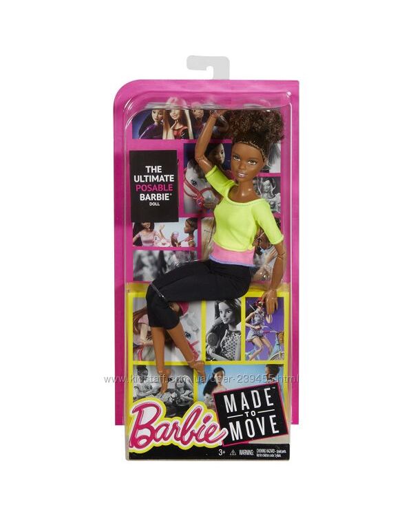 Barbie Made To Move Кукла Барби Йога Шарнирная Афроамериканка