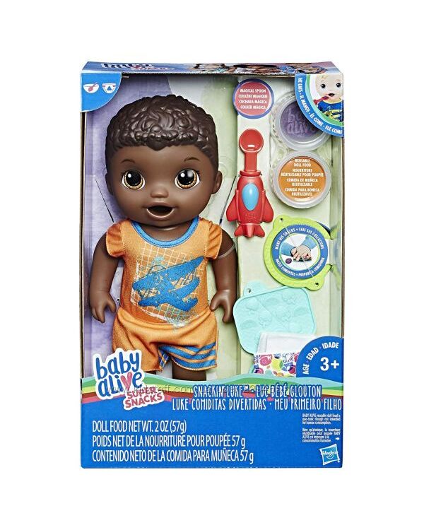 Baby Alive Super Snacks Luke Пупс мальчик афроамериканец
