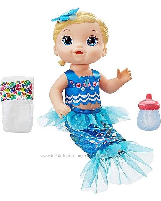 Кукла пупс сияющая русалка блондинка Baby Alive Mermaid