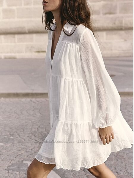 Повітряна біла сукня ZARA L
