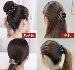 Заколка розсувна краб шпилька для волосся зі стразами 