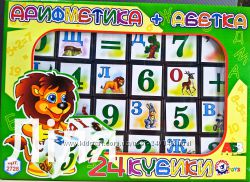 Кубики Абетка арифметика ТехноК  укр. , арт. 2728