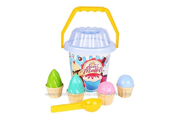 Набір для піску з відерком та формочками ТехноК, арт. 6382. 