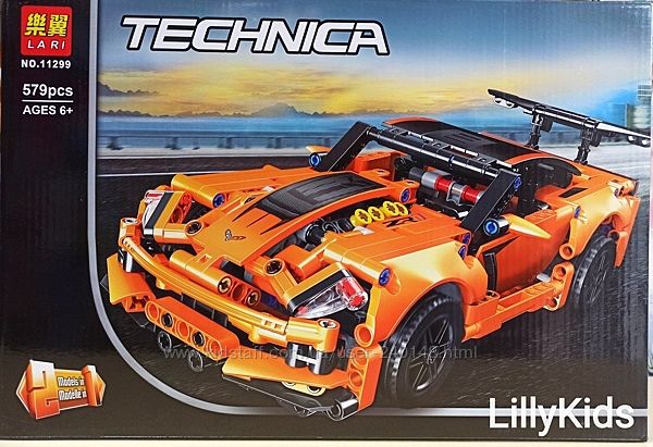 Конструктор Lari 11299 Chevrolet Corvette ZR1, 2 в 1 Аналог Lego Technic 4