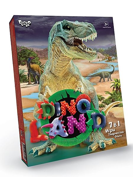 Ігровий набір Danko Toys Dino Land 7 в 1 укр.  DL-01-01U ігри, творчість, 