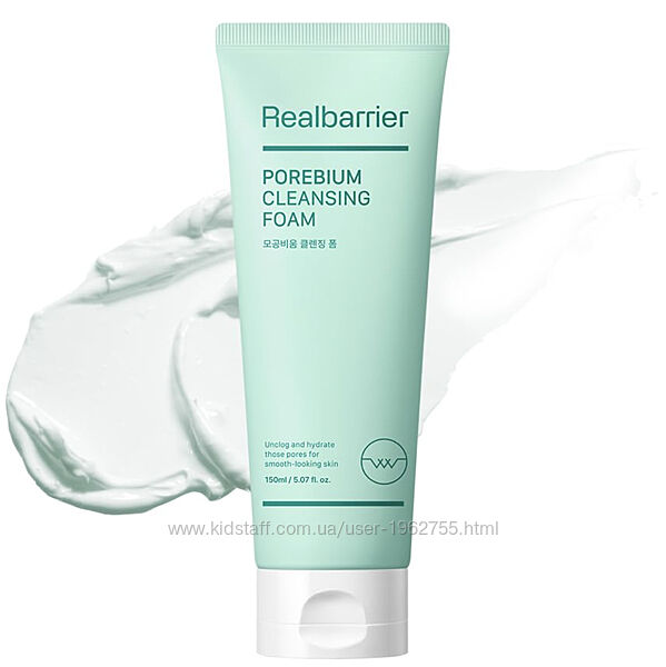 Ензимна пінка для вмивання real barrier porebium cleansing foam 150ml