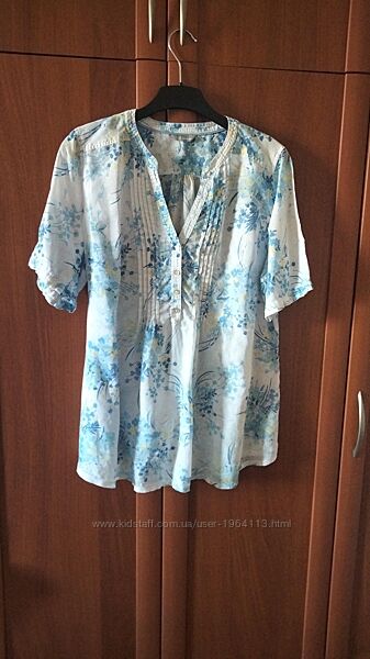 Котоново-льняна літня блуза від M&S xl-3xl