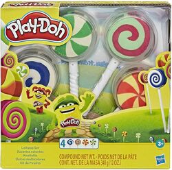 Игровой набор Play-Doh Lollipop. Баночки с пластилином в форме леденца. 