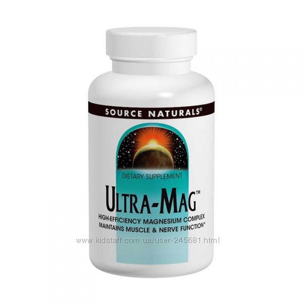 Source Naturals, Комплекс Ultra-Mag, 120шт аналог Магне В6  магний 