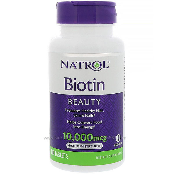  Natrol, Биотин, 10 000 мкг, 100 таблеток
