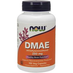 Now Foods, DMAE, 250 mg, Память Поддерживает деятельность мозга 100 капсул