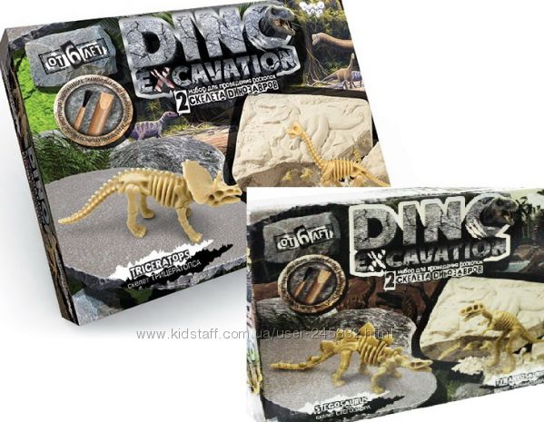 Раскопки набор для творчества DINO EXCAVATION 2скелета динозавров