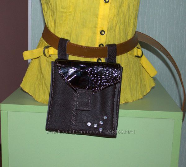 Модная новинка-сумочка на пояс свободные руки, натуральная кожа, ручная раб