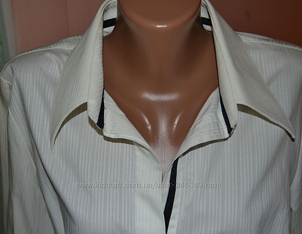 Качественная натуральная молочно-белая рубашка женская, размер 48