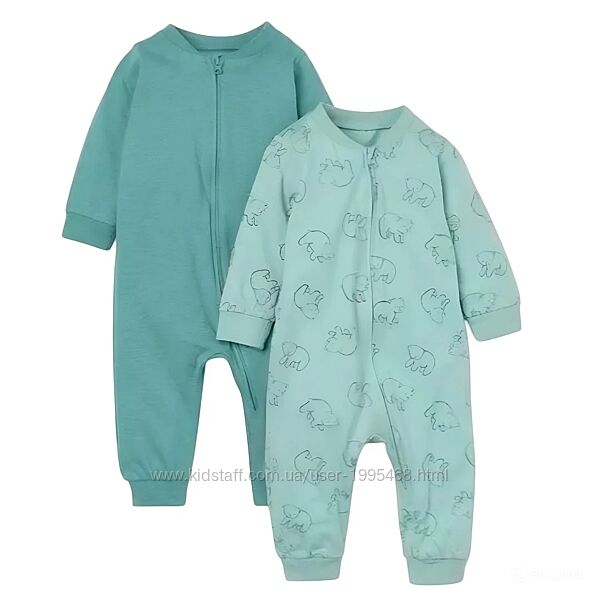 Комплект чоловічків ромперів h&m на блискавці, 6-9 міс