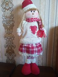 Новорічна іграшка Дівчинка Велика лялька Санта Кллауса Boneca Natalina Verm