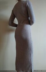 Довга сукня плаття дрібний рубчик машинна в&acuteязка