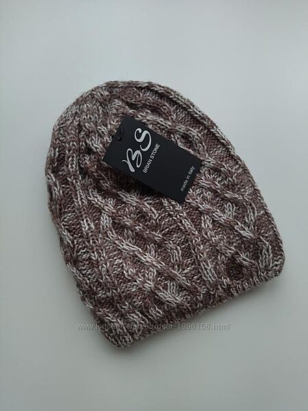Жіноча напіввовняна шапка з підкладкою меланж італія