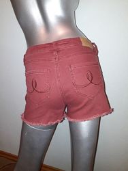 Шорты джынсовые бордовые, шортики на девочку, летние шорты FOX, размер 32  