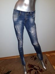Джинсы женские рваные, светлые стильные джинсы ТМ Danpaisi размер EUR 38-40