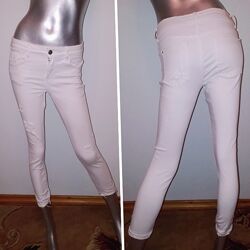Джинсы белые женские стрейчевые, летние штаны тм ZARA размер EUR 36 