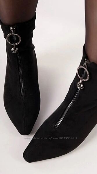 Черевички з еко- замші на оригінальному каблучку