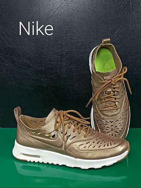 Кожаные женские кроссовки Nike Air Max Thea Joli ´Mtllc Golden Tan Mtllc Go