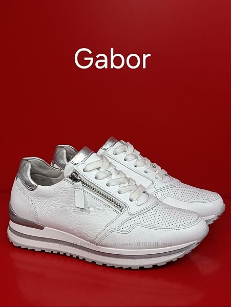 Кожаные женские кроссовки Gabor Damesschoenen Sneakers Wit Оригинал