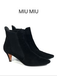 Кожаные женские ботильоны MIU MIU Оригинал