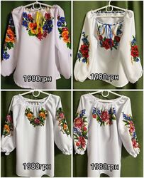 Вышиванка бисером 6-11лет бисерная сорочка блузка 116 /122/128/134