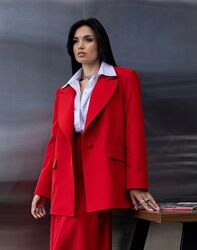 Пиджак женский оверсайз из костюмной ткани, офисный деловой классический