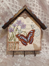 Ключница настенная ручная работа, декупаж