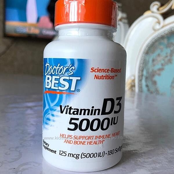 Витамин Д3 5000 МЕ, США, 180 и 360 капсул, Doctor Best Витамин D3 