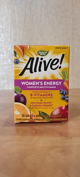 Alive США Микроэлементы и витамины для женщин, женские мультивитамины 