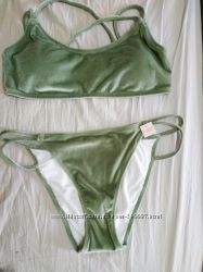 Victorias Secret оригинал купальник  зеленый велюровый M-L