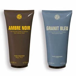 Мужской Парфюмированный гель для душа Granit Bleu и Ambre Noir Yves Rocher 