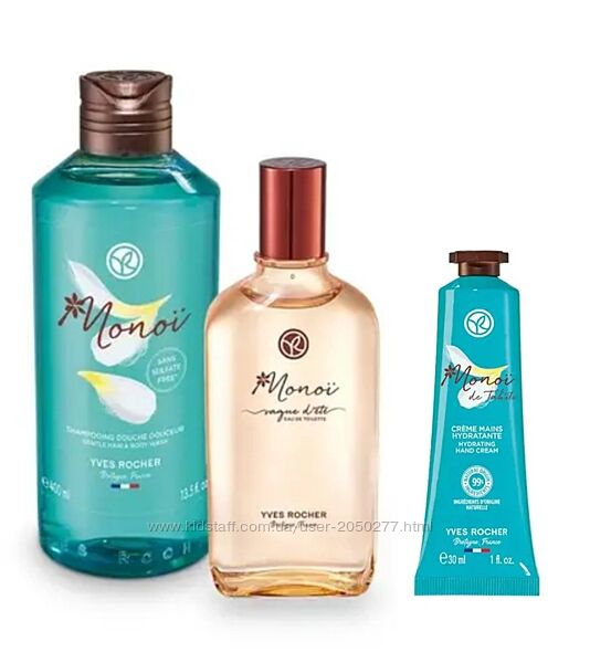 Набор Monoi Моной Туалетная вода 100мл Гель 400мл Крем Ив Роше Yves Rocher