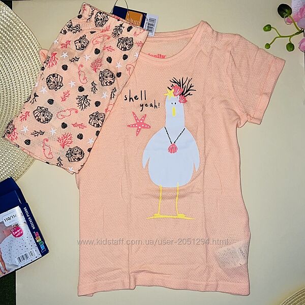 Літня піжамка / комплект з перфорацією для дівчинки. Розмір 110/116
