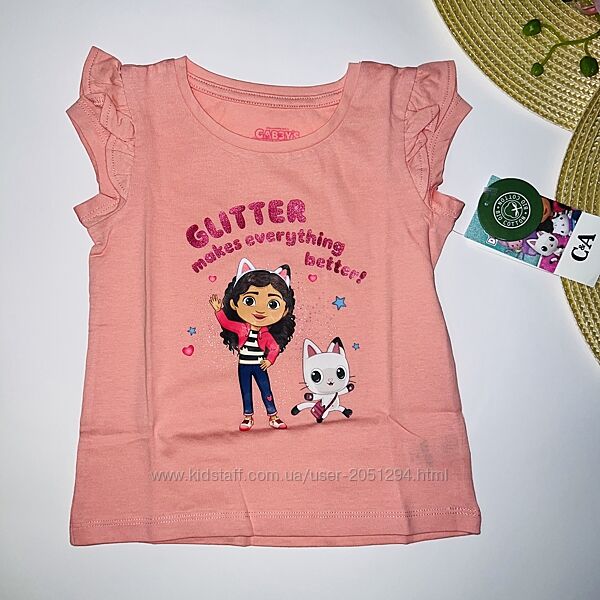 Футболка теракотового кольору з принтом. Розмір 92 см.