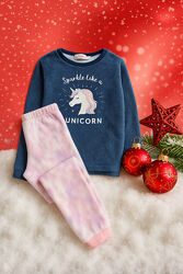 11-12 років, 146-152 зріст George пухнаста флісова піжама з Однорогом. лава